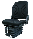 SIÈGE CABINE SG2 EN TISSUS NOIR SUSPENSION MECANIQUE, ACCOUDOIRS, CEINTURE (Base étroite)