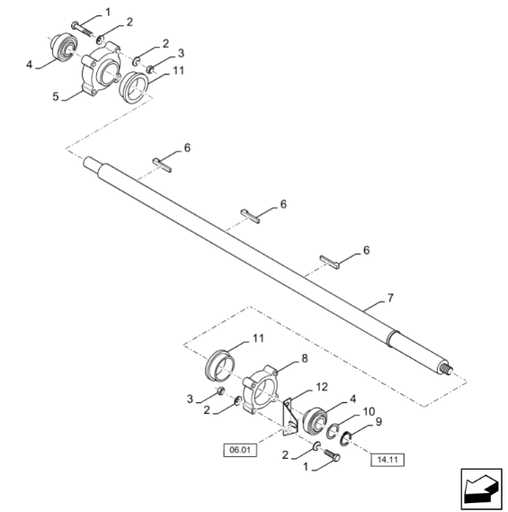 [CNH_9509888_B] Arbre batteur TC5070