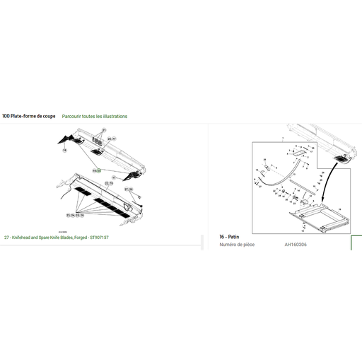 [AH160306C] PATIN D'USURE COUPE 6XXR (AVEC EMPLACEMENT PATIN)